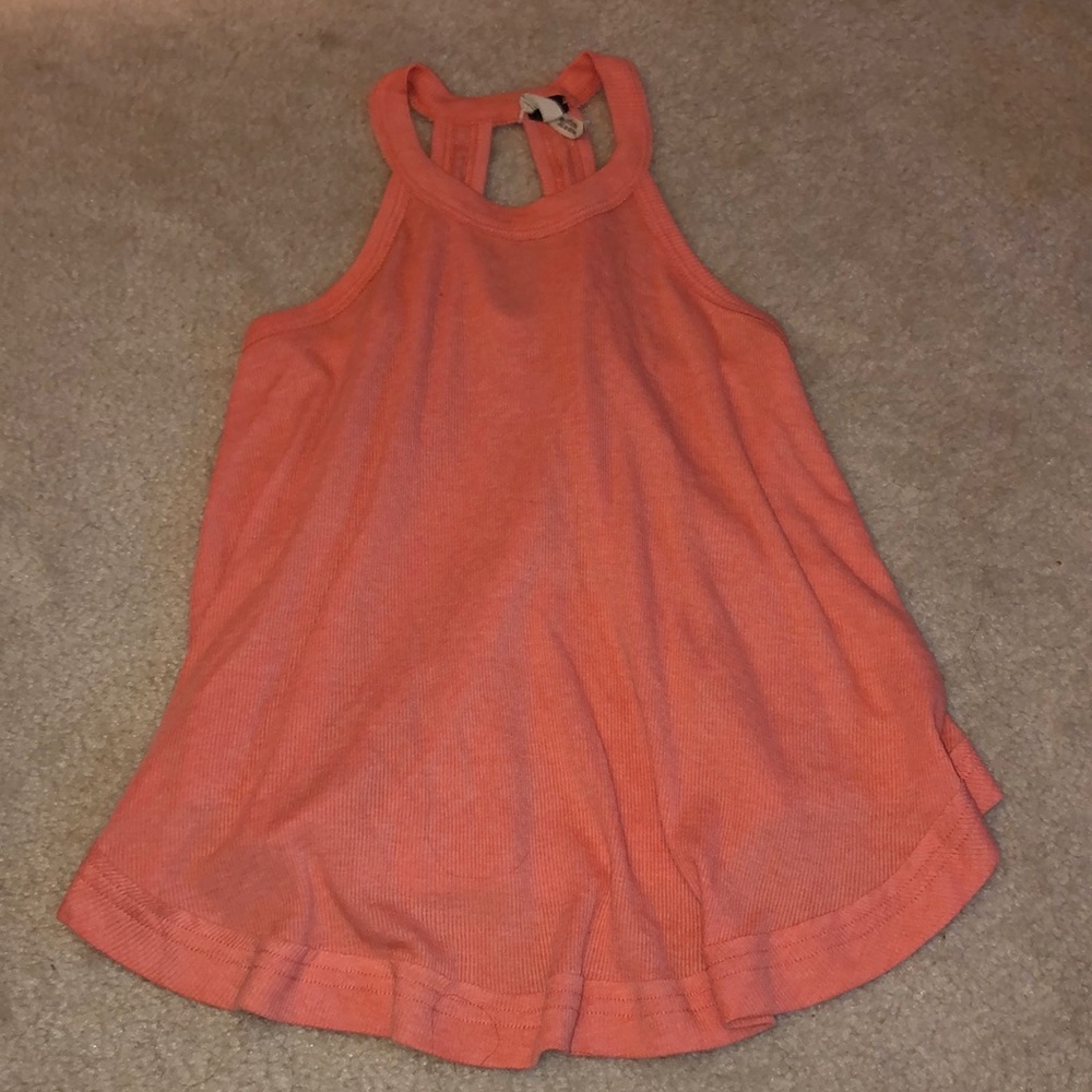 Free People peach flowy tank top